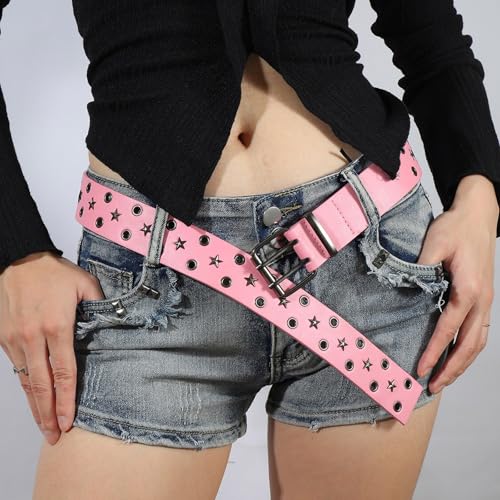 Grommet Waist Chain Buckle Punk Star Charm Grunge Belt For Women Proms Club Party For Jeans Dresses Studded3