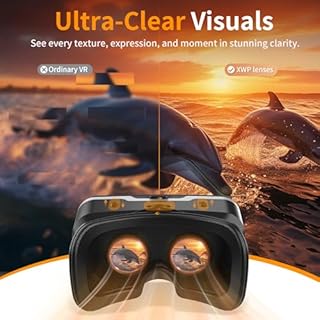 XWP Visore Realtà Virtuale Con Cuffie, Occhiali VR 3D Immersivi Per Smartphone, Lenti HD, Per Giochi E Film, Compatibile Con iPhone E Android (4,7–7,2"), Regalo Di Compleanno Per Amici E Famiglia