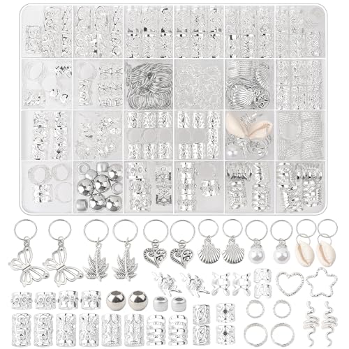 236 Stück Dreadlocks Schmuck, Haarspiralen Clips, Dreadlocks Zubehör, Schmuck Haarspiralen Clips, Eine Vielzahl von Modestilen, zum Schmücken von Damen- Und Herrenhaaren