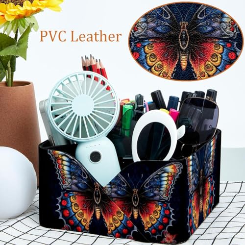 Porte-stylos rectangulaire papillon à 2 compartiments pour bureau - 6