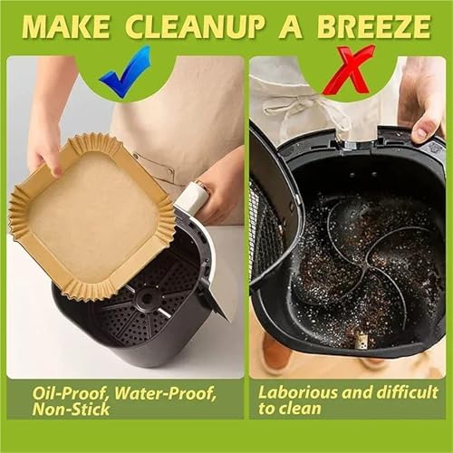 Papel para freidora de aire desechable y moldes protectores de cocina 5