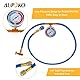 Aupoko R134A Autoklimaanlage Kältemittel Ladeschlauch 140 CM mit 250 PSI Manometer & R134A Can Tap Ventil & R134A Schnellkupplung, R134A Messschlauch mit Messgerät für Auto KFZ Klimaanlage