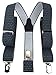 Produktbild TigerTie Unisex Hosenträger in Y-Form mit 3 extra starken Clips - Farbe in anthrazit grau silber gepunktet - hochwertige Verarbeitung - Breite 35 mm