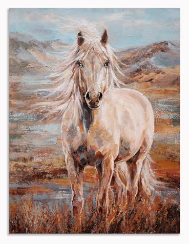 Image of Yihui Arts Vintage Horse Pictures - Rustic Farmhouse Canvas Wall Art for Modern Contemporary Decor