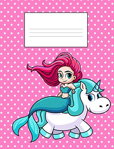 Cahier de composition sirène licorne rose 140 pages pour fournitures scolaires