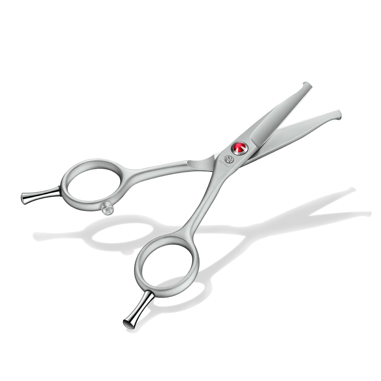 Purple Dragon Kleine Hundeschere Fellschere Gerade mit Professionelle graue Blendschutzbeschichtung und Schalldämpfer, Sicherer Rundkopf, Straight Scissors