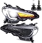 VLAND Headlights Assembly + D2S LED Bulbs Fit for 2012-2016 Scion FR-S 2012-2021 Toyota 86 2013-2021 Subaru BRZ, LED Dual Beam Headlamp with DRL Sequential Turn Signal, Plug-and-play
