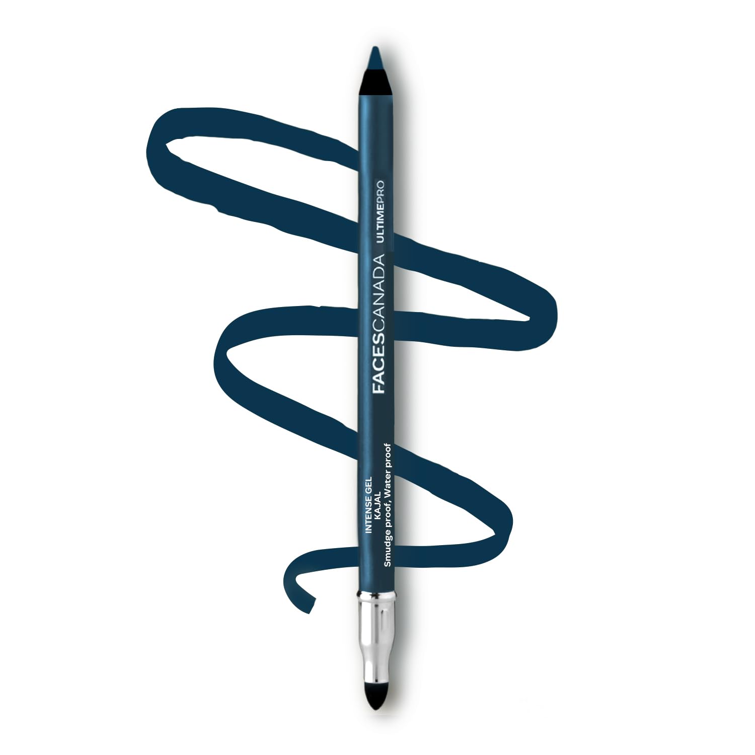FACES CANADA Ultime Pro Intense Gel Kajal With Smudger & Sharpener - Blue, 1.2 g | 24 Hr Long Stay | Waterproof & Smudgeproof | One Swipe Smooth Application | 3-in-1 Kajal, Eyeliner, Smokey Eyeshadow-picture-24