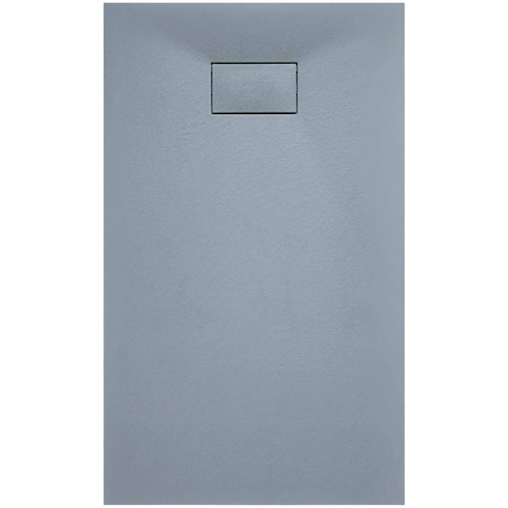 Piatto Doccia Spessore 2.6 Cm In Resina Effetto Pietra Stone Ardesia Antiscivolo Filopavimento Riducibile Indistruttibile Arredo Bagno Con Griglia Di Copertura 70 x 90 x 2.6 Cm Grigio