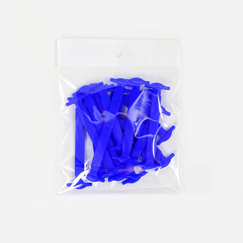 16 pezzi di lacci elastici per calzature, fibbie per fissaggio senza cravatta, Blu