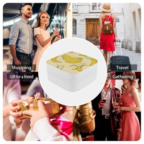 Boîte à bijoux banane en similicuir à compartiments amovibles