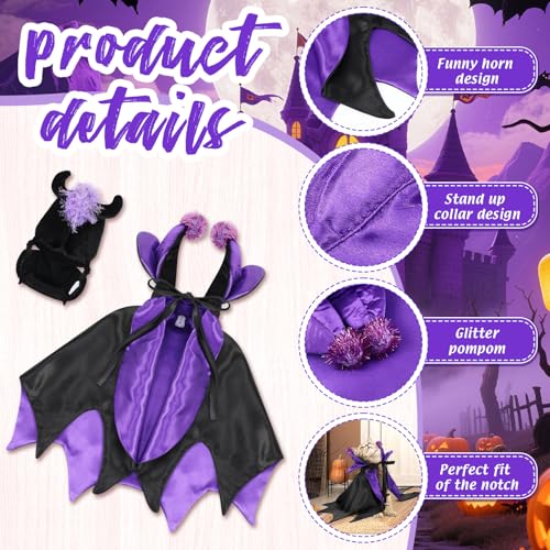 Disfraz Halloween para perros y gatos Hechicera 2 piezas miniatura 4