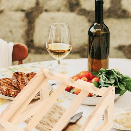 Casier à vin de table en bois beige Artibetter pour bouteilles