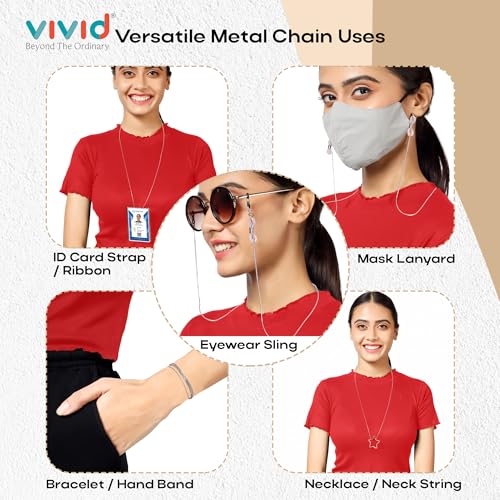 Image of VIVID vision Unisex Adult Eyeglass Holder Strap Cord | New Chain Adjust on Sunglasses | Anti-slip Retainer Lanyard String Eyewear Frame | Specs Mask Chains