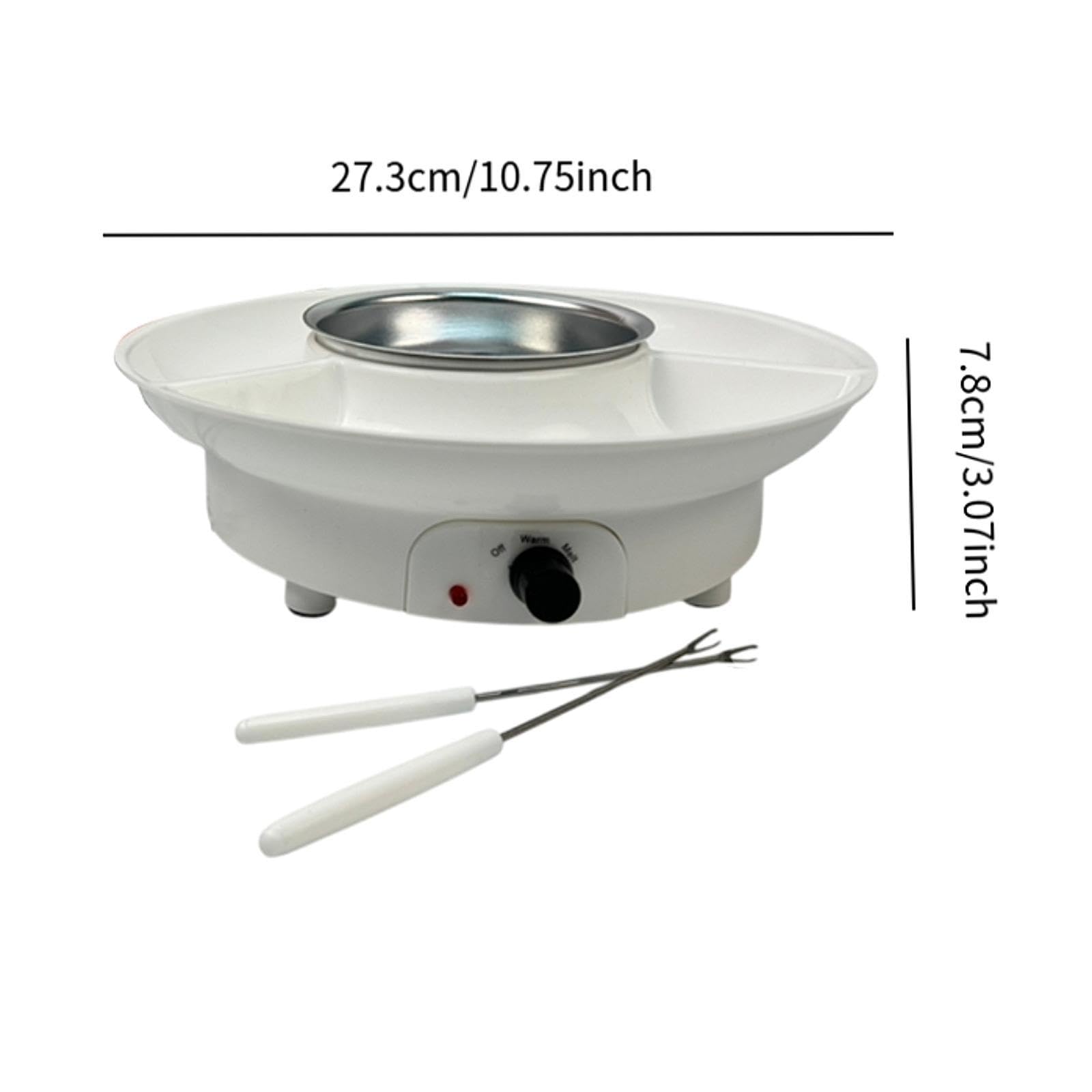 F Fityle Juego de Fondue de Fondue electrodomésticos de Cocina EU EU fácil para Servir a Chocolate Melting Melting Fruits Fruits, Blanco