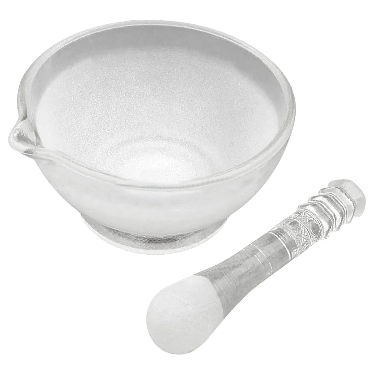 1set Solid Glass Mortar and Pestle, Grinder Bowl, Spice Herb Grinder, Pill Crusher Set for Kitchen - 75mm/2.95in