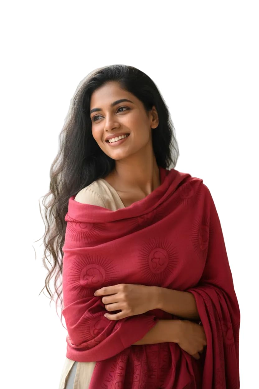 Raspberry Pink Om Sun Mandala Print Rayon Sarong | Hand Screen Print | 200×103 cm-image-10