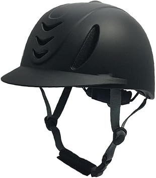 Equestrian Helmet Riding 56-61 Adjustable Breathable Durable Belt Riding Cap Black