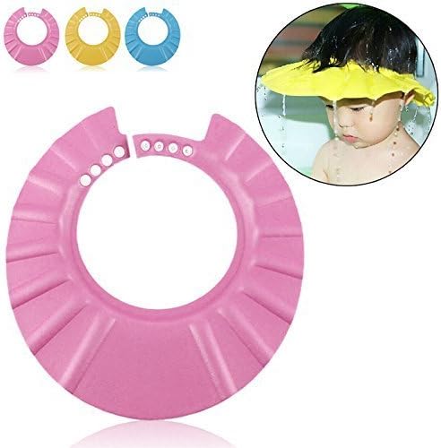Safe Shampoo Shower Bathing Protection Soft Cap Hat for Toddler's, Baby,Children & Kids to Keep The Water Out of Their Eyes & Face (Pink)