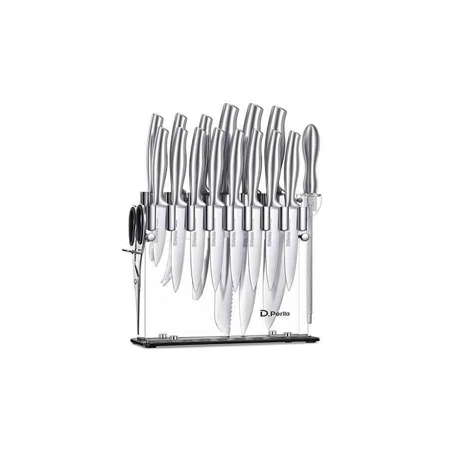 DPerlla-Knife-Set-17-Pieces-Kitchen-Knife-Set-with-Clear-Acrylic-Knife-Holder-Stainless-Steel-Super-Sharp-Chef-Knife-with-Hollow-Handle-in-One-Piece-Design D.Perlla Knife Set, 17 Pieces Kitchen Knife Set with Clear Acrylic Knife Holder, Stainless Steel Super Sharp Chef Knife with Hollow Handle in One Piece Design