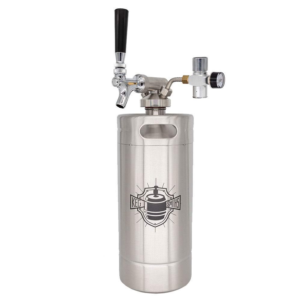 128 oz Portable Draft Keg System | CO2 or Nitrogen Regulated | Stainless Steel Keg | 8 Pint | Mini Keg Draft System