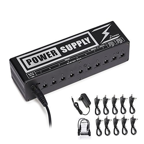 Donner gitarowy Power Supply 10 izolowane wyjście zasilacz do pedałów efektów 9 V/12 V/18 V (DP-2)