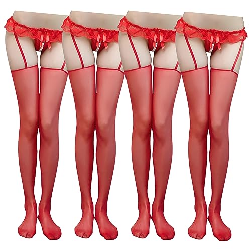 Image of Women's Thigh High Stockings Sheers Lace Garter Tights Suspender Pantyhose for Women