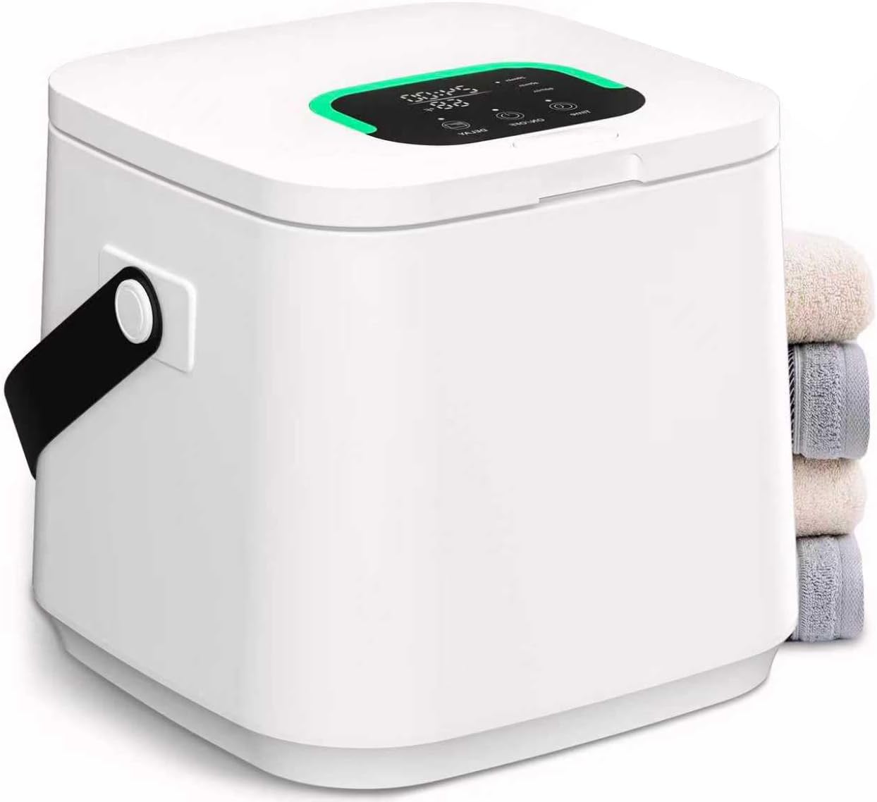 WEILAIANTIAN Towel Warmer,Towel Warmer for Bathroom,Adjustable Heat Timer (20/40/60 Minutes),Towel Warmers with Leather Strap Handle & Child Safety Lock, Perfect for Towels, Bathrobes,Blankets