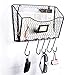 3 Pack Wall Mounted File Holder Hanging Mesh Metal Basket Wire Magazine Rack Shelf with 10 Accessory Hooks Name Tag Slot(Black)