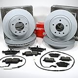 Zimmermann Bremsscheiben Coat Z Bremsen + Bremsbeläge Warnkabel für vorne + hinten