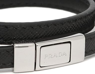 PRADA プラダ ブラックレザー バングル ブレスレット PRADA プラダ PRADA プラダ ブラックレザー バングル ブレスレット PRADA プラダ
