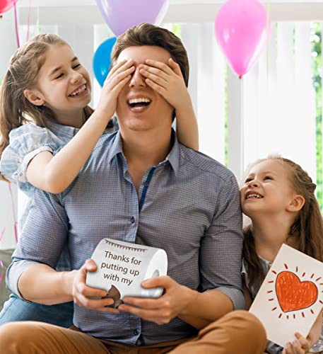 Printed Tp Happy Birthday Dad Thanks For Putting Up With My Poop Printed Toilet Paper Roll – Funny Novelty Gift Prank, Gag Gifts For Dad, Husband, Boyfriend – Best Dad Gag Gift - 500 Sheets #TOP6