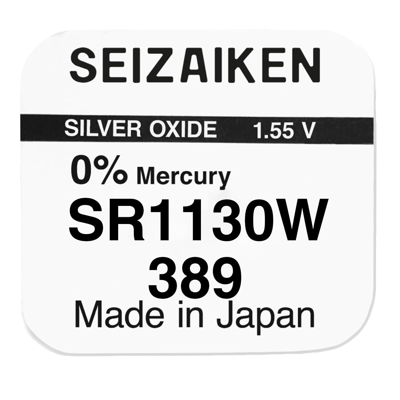 389 SR1130W Uhrenbatterie - 20 Stück – Silberoxid 1,55V Knopfzelle – Seiko Original – kompatibel mit SR1130 389 SR1130W- für Armbanduhren & kleine Elektronik