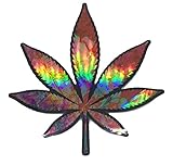 Pot Leaf Sticker Decal Hologram Psychedelic 420 Weed Cannabis Marijuana 4' x 4'