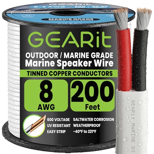 Image of GEARit 8 Gauge Marine Wire, 8 /2 AWG Tinned Copper Electrical Wire, 200ft