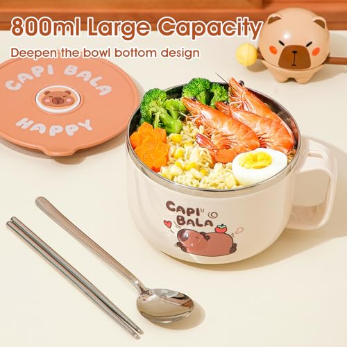 Tazón para ramen de Capybara con bolsa térmica para disfrutar tus fideos calientes en la oficina 5