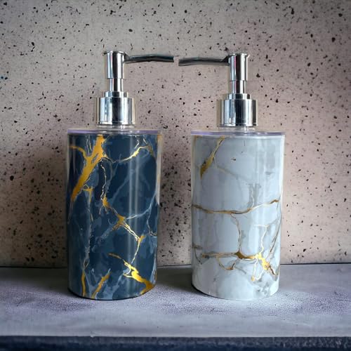 Image of Italian Design Liquid Soap Dispenser| Sanitizer Dispenser | Lotion Dispenser | Shampoo Dispenser | Handwash Bottle | Metallic Grey Finish, 350ml (Italian White & Italian Black)