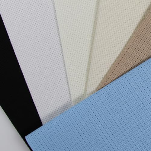 Image of KCS 6 pc of 12 inch x 18 inch (30cmx45cm) Counted Cotton Aida Cloth Cross Stitch Fabric (16CT-A)