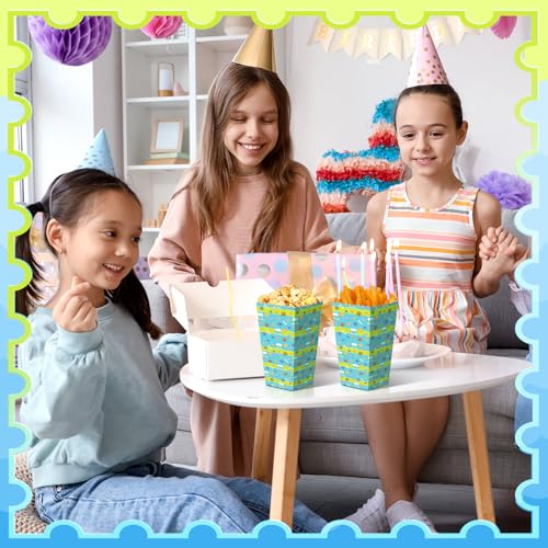 Image of Honoson 24 Pcs Cartoon Dog Party Supplies Mysterious Hippie Party Favors 6'' Groovy Daisy Flower Paper Popcorn Boxes for Cartoon Hippie Birthday Family Movie Night Decoration