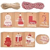 Bonito adorno: las etiquetas hechas a mano dan un toque extra al espíritu navideño. Adecuado para bricolaje, fiestas de Navidad, bodas, día de Acción de Gracias, vacaciones, y también puede servir como etiquetas de producto, tarjetas de regalo, etiquetas de precio, tarjetas de escolta, libros de recortes, etiquetas de equipaje, etiquetas de mesa, notas de mensaje, etc.
