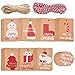 Produktbild ABOAT, Weihnachts-Geschenkanhänger aus Kraftpapier, zum Aufhängen mit 40 m Schnur und 8 Designs für Weihnachten, Partys, Hochzeiten, Urlaub, Partyzubehör, 160 Stück