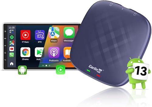 CarlinKit CarPlay Magic Android AI Box Adaptador integrado Android 13.0 sistema, Qualcomm 8-Core, 8+128GB, Google PlayNetflixYouTubeGPS, compatible