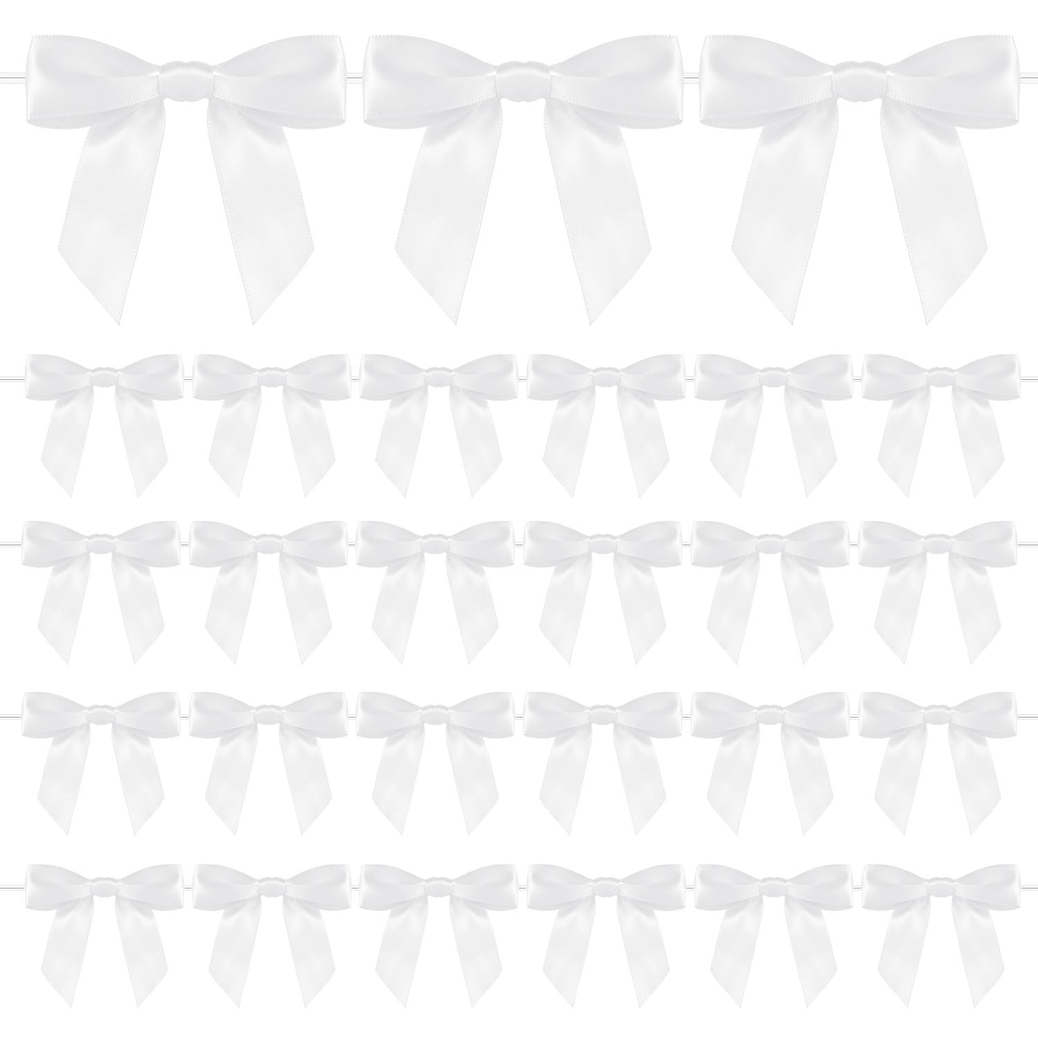 50 Fiocchi Regalo Intrecciati - Mini Fiocchi Per Matrimoni, Feste, Confezioni, Viola Chiaro