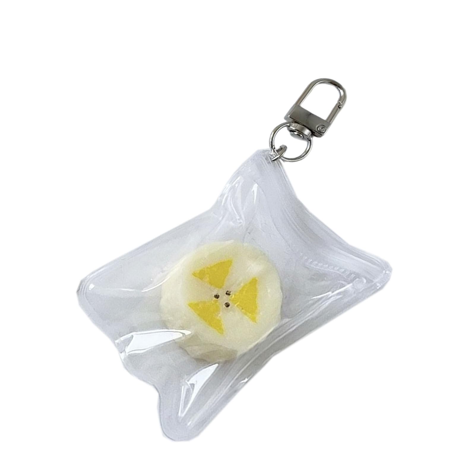 APGLSXY Korean Styles Banana Charm Sturdy Alloy Keyring Lovely Piece and Banana Theme Girls Accessory Playful Fruit Jewelry Accessory
