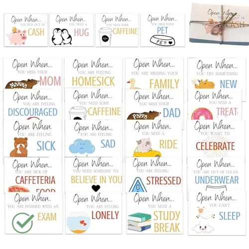 Open Animal When Envelopes 24�p�b�N �A�j�}���O���[�e�B���O�J�[�h���� 15.2x10.2cm Open When Cards�J���b�W�o�E���h ��w���� ��w���� ��w �� ���q ���ҏ�Z�b�g