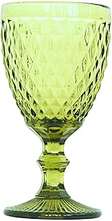 Ekilikua Home | Copa de Cristal 330 ml | Pack 6 Unidades | Set 6 Copas de Vino | Ideal para bodas, comuniones, celebraciones (Verde)