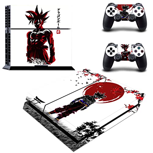 JOCHUI PS4 Console Skin PS4 Controller Skins DBZ Video Game Console Vinyl Sticker Wrap Decal for Playstation Anime Son Goku