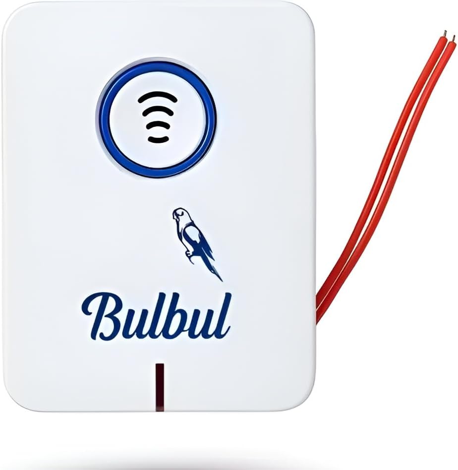 Wired Doorbell, White with Blue Accent, 220V AC, Musical Parrot Chime, Easy Installation