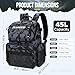 PLUSINNO Fishing Backpack with Rod Holders & Cooler, 45L Large Water-resistant Fishing Tackle Bag,Fishing Tackle Backpack Store Fishing Gear For Camping,Fishing Gifts for Men Sport Bags Black Camo