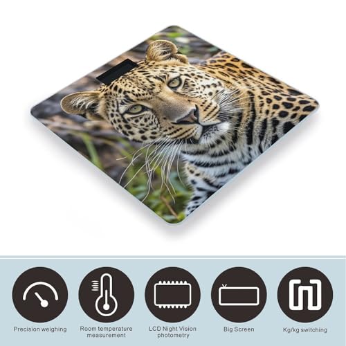 Báscula digital para baño diseño leopardo miniatura 3